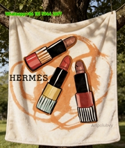 Hermès Lipstick Print Flannel Throw Blanket IMG_5030